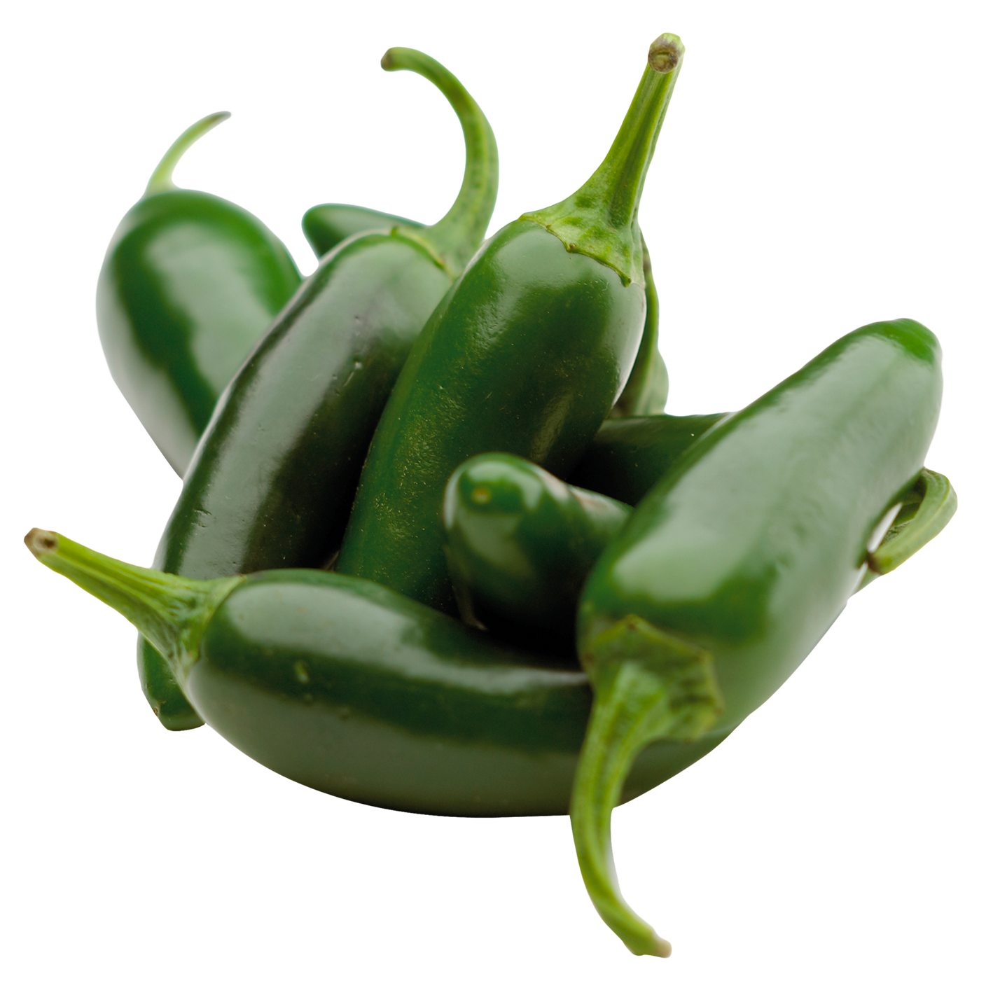 Green snub chillies jalapeno