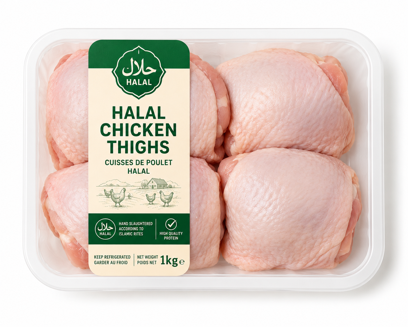 Halal chicken thighs