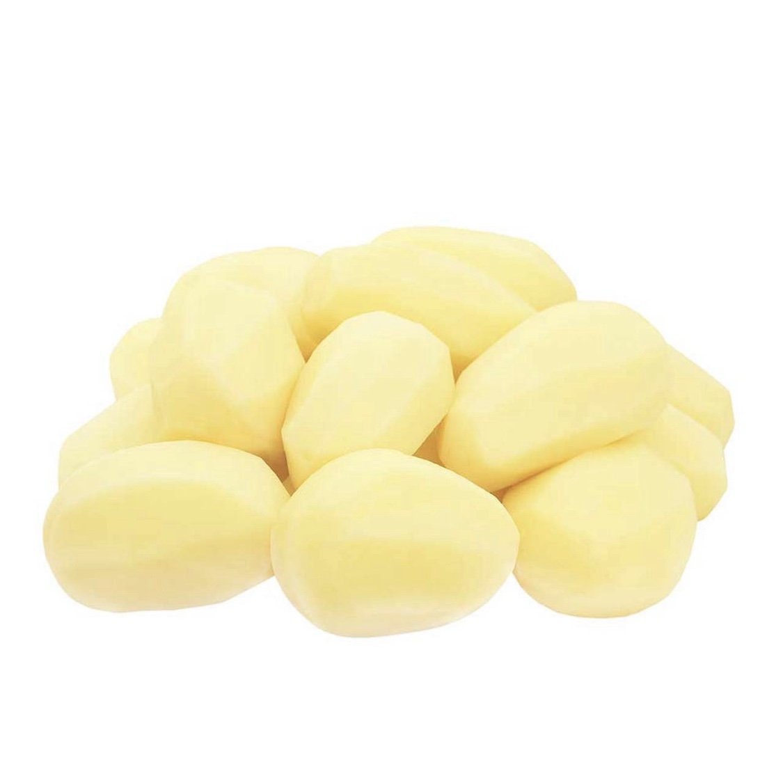 Peeled potato cut roast