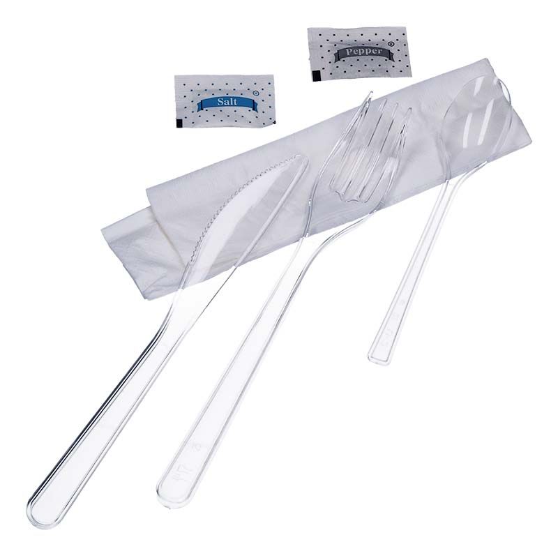 Kit couverts plastique réutilisables 6 en 1