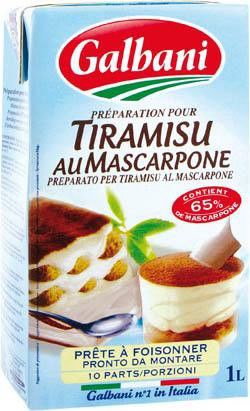 Préparation tiramisu au mascarpone UHT Galbani